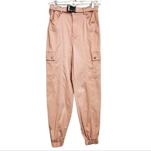 Forever 21 Pink High Waist Cargo Jogger Pants Small